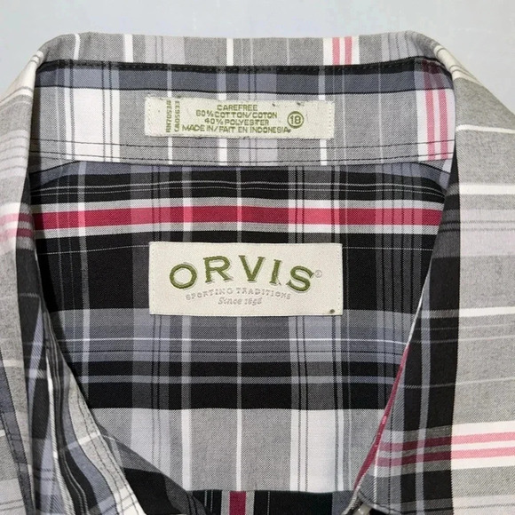 Orvis Plaid Long Sleeve Carefree Button Down Shirt - Picture 4 of 7